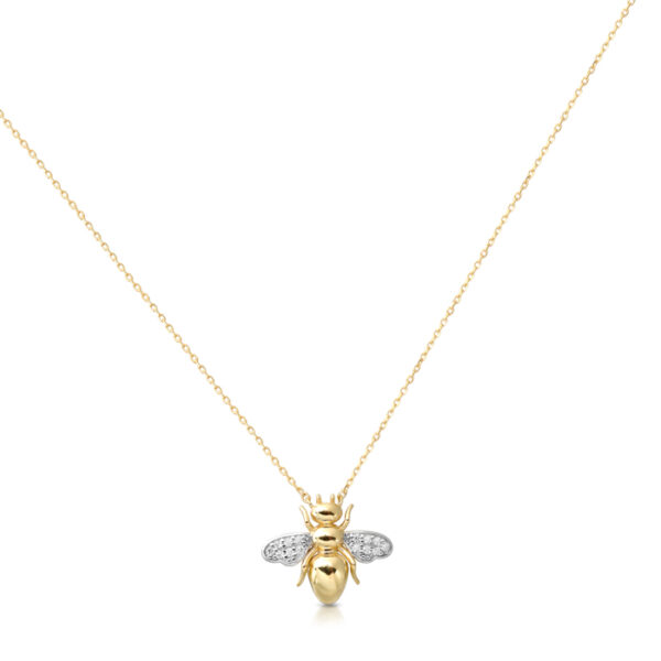 9ct-Gold-CZ-Bee-Pendant-P65