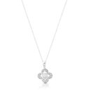 9ct-White-Gold-CZ-Floral-Pendant-P68W