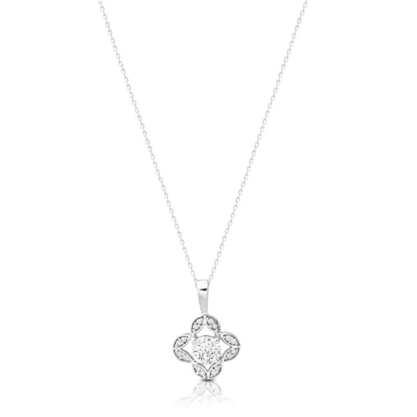 9ct-White-Gold-CZ-Floral-Pendant-P68W