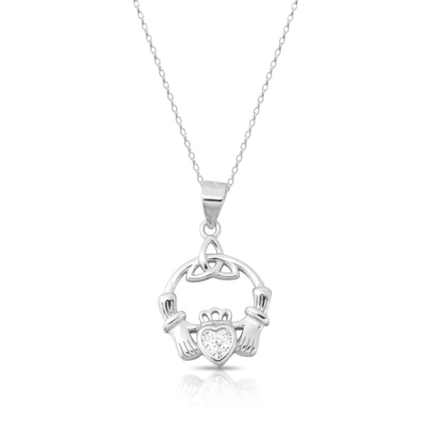 Silver-CZ-Claddagh-Pendant-SP66