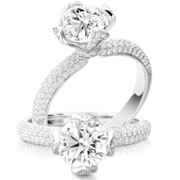 9ct White Gold CZ Ring-R346WSETF