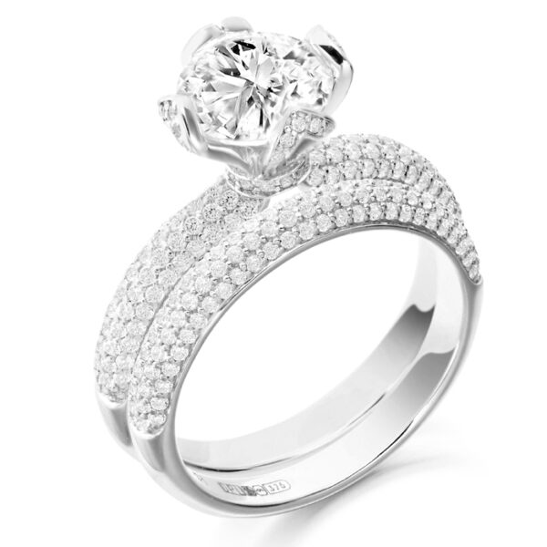 9ct White Gold CZ Ring-R346WSET