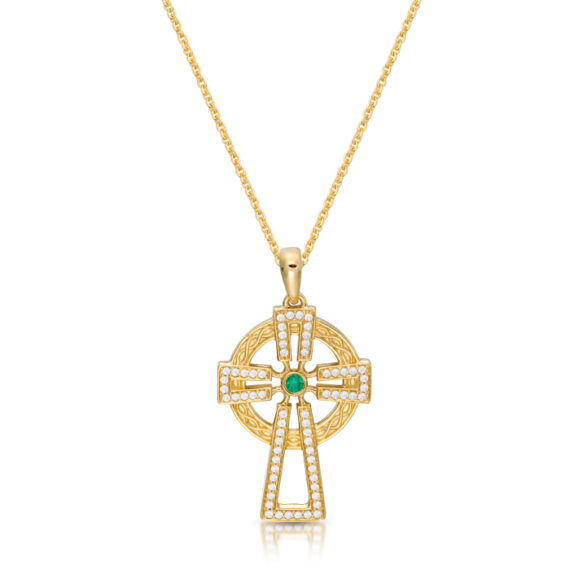 9ct Gold Celtic Cross Pendant-C142