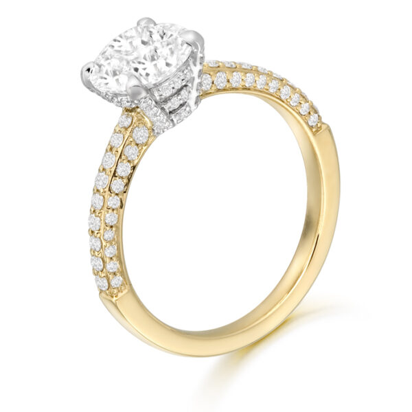 18ct Gold Brilliant Cut Shape Lab Diamond Engagement Ring-DPL710FS