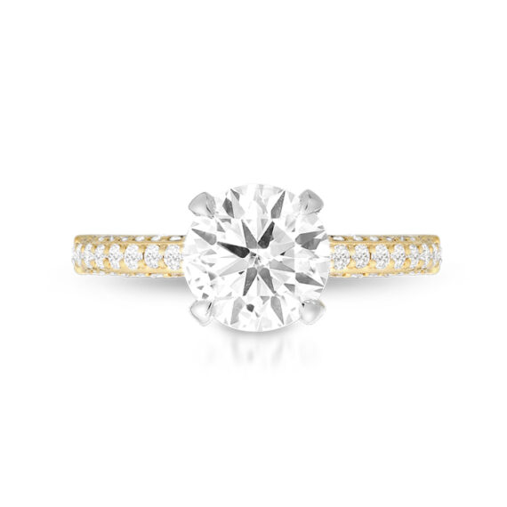 18ct Gold Brilliant Cut Shape Lab Diamond Engagement Ring-DPL710F