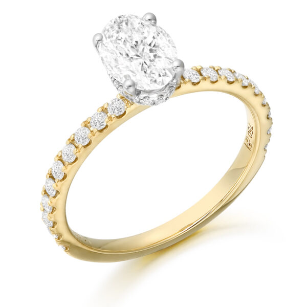 18ct Gold Oval Shape Lab Diamond Engagement Ring-DPL711