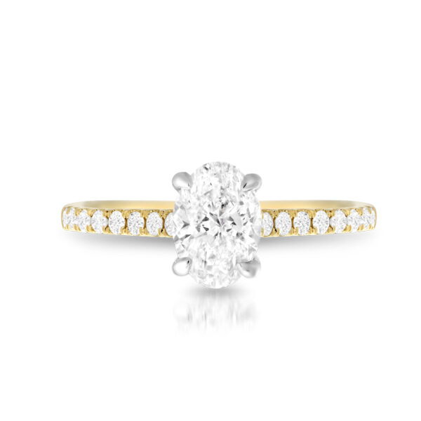 18ct Gold Oval Shape Lab Diamond Engagement Ring-DPL711F