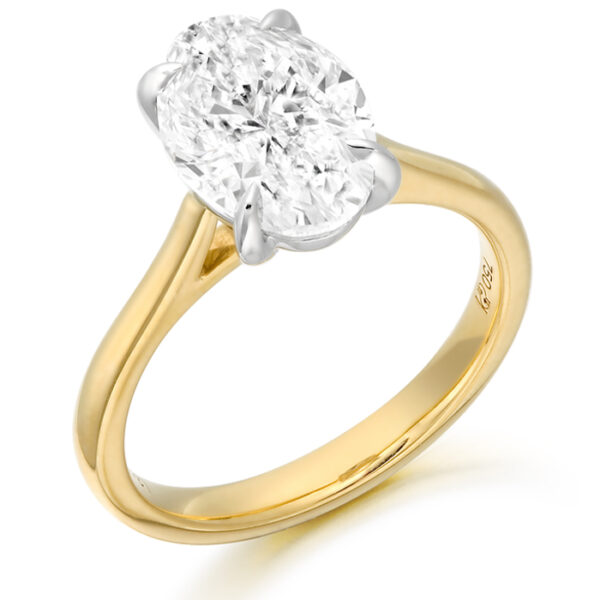 18ct Gold 2CT Oval Diamond Engagement Ring-DPL724