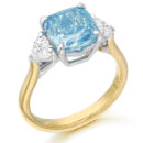 18ct Gold Fancy Vivid Blue Diamond Engagement Ring-DPL719